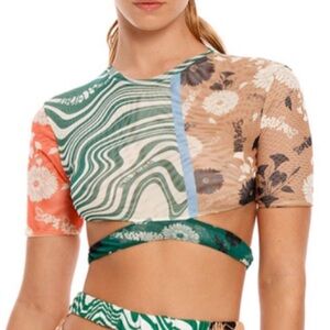 NWT AGUA BENDITA KAAW GROUP ARIANNE CUTOUT TOP